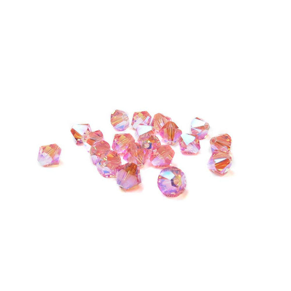 Swarovski Crystal, Bicone, Light Rose AB 2X, 6mm; 20pcs