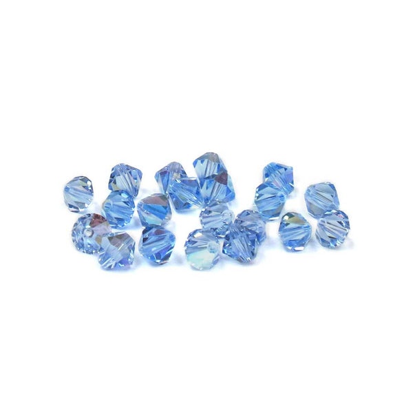 Swarovski Crystal, Bicone, 6mm, Light Sapphire AB; 20PCS