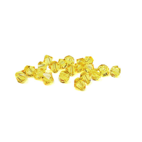 Swarovski Crystal, Bicone, Light Topaz, 6mm;20pcs
