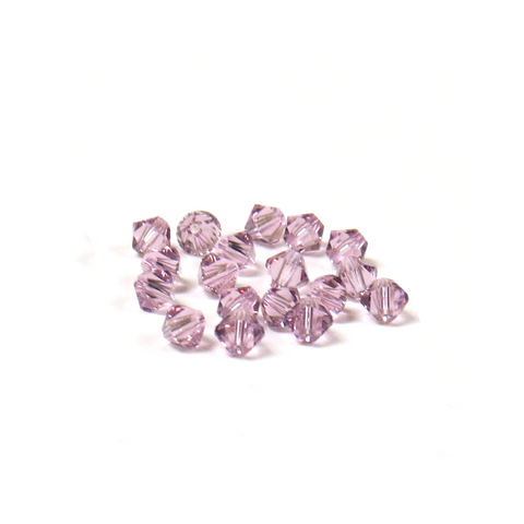 Swarovski Crystal, Bicone, 4mm - Light Amethyst; 20 pcs
