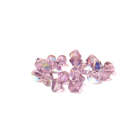 Swarovski Crystal, Bicone, 5mm - Light Amethyst AB; 20 pcs