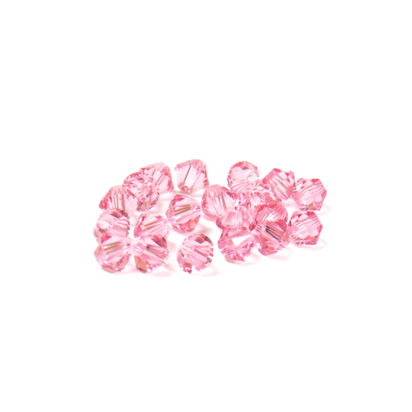 Swarovski Crystal, Bicone, 4mm - Ligth Rose; 20 pcs