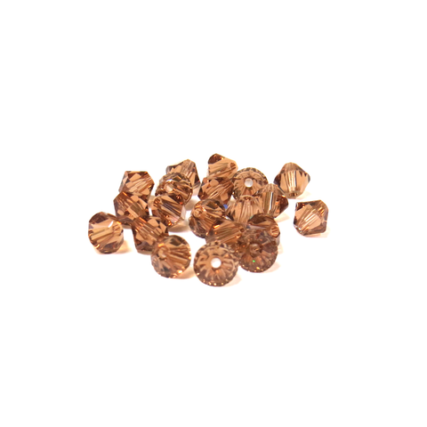 Swarovski Crystal, Bicone, 5mm - Light Smoked Topaz; 20 pcs