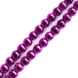 Glass Pearl- Magenta Metallic, 8mm; 1 strand