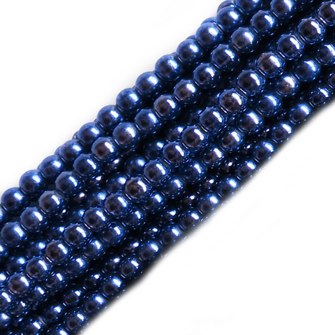 Glass Pearl- Lilac Metallic, 8mm; 1 strand