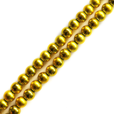 Glass Pearl- Yellow Metallic, 8mm; 1 strand