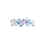 Crystal with Blue, Green and Pink Stripes, Round Faceted Fire Polished, 8mm - 20 pcs