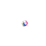 Crystal with Blue, Green and Pink Stripes, Round Faceted Fire Polished, 8mm - 20 pcs