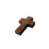 Small Mahoganny Wood Cross Pendant, 22x15mm; 1 piece