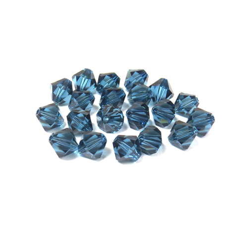 Swarovski Crystal, Bicone, 8mm - Montana; 20 pcs