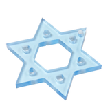 Star of David Acrylic Pendant - Light Blue