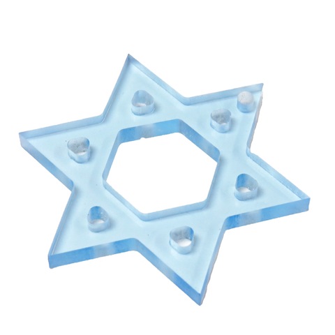 Star of David Acrylic Pendant - Light Blue