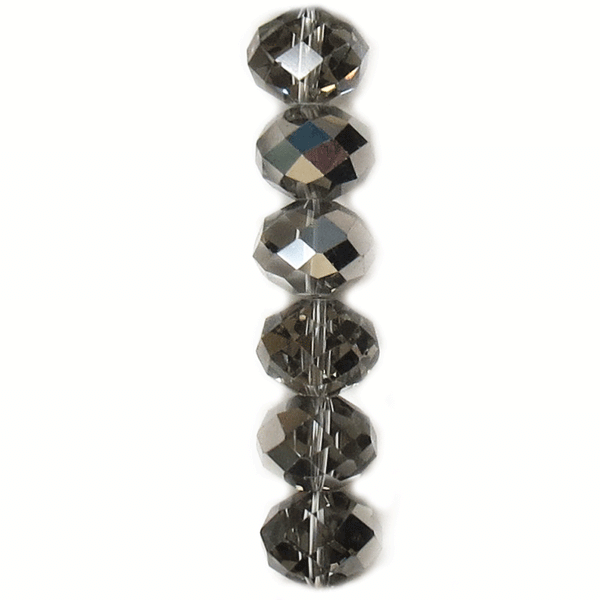 Rondelle Metallic Nicker, 15x18mm; 1 strand