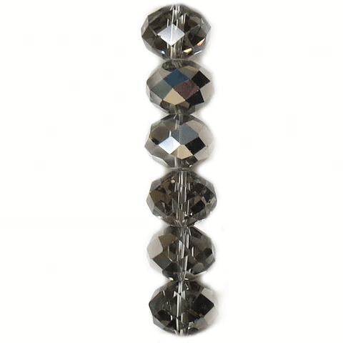 Rondelle Metallic Nicker, 15x18mm; 1 strand