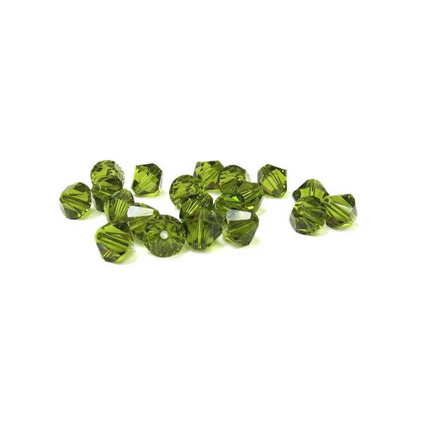 Swarovski Crystal, Bicone, Olivine, 6mm; 20pcs