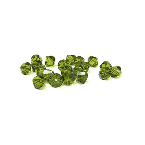 Swarovski Crystal, Bicone, Olivine, 6mm; 20pcs