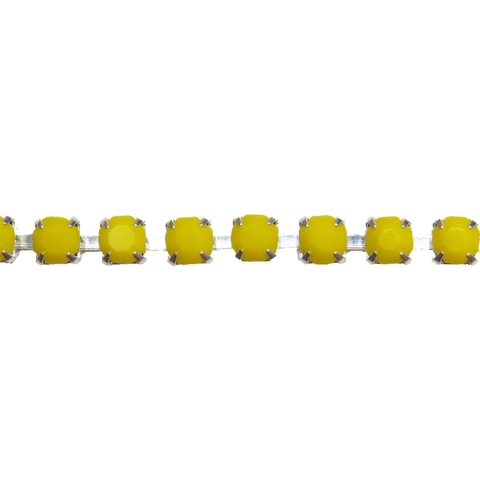 Yellow Opaque Rhinestone Cup Chain, ss18- 1 foot