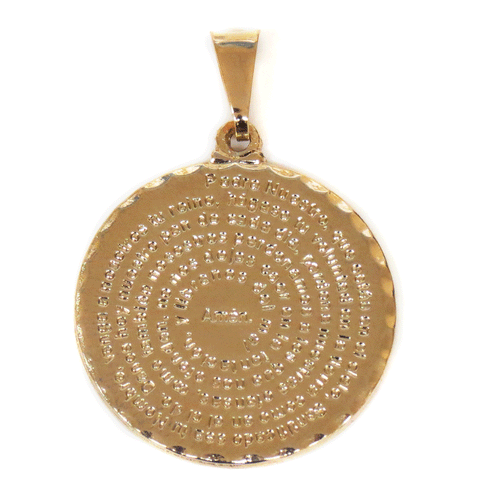 "Our Father" Prayer Charm, 25mm, Gold Filled; 1 piece