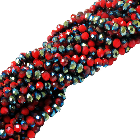 Rondelles- Two Toned Orange/Metallic