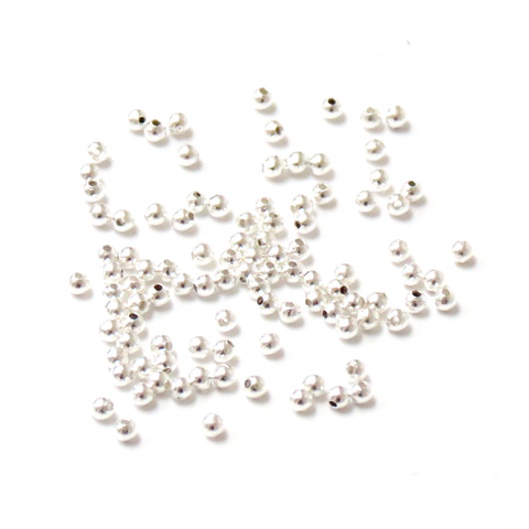 Crimp, Silver Plated Brass-2mm; 100pcs