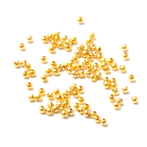 Crimp, Gold Plated Brass-2mm; 100pcs