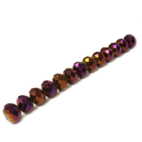 Rondelle Metallic Purple, 15x18mm; 1 strand