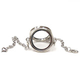 30mm Zinc Alloy Round Locket Bracelet; Silver