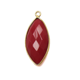 Red Onyx Bezel Pendant, 24kGold Vermeil 13x29mm; 1pc
