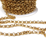 Steel Rolo Chain; Gold- 1 foot