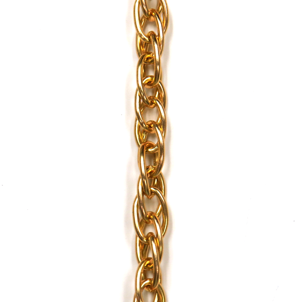 Rope Aluminum Chain; Gold: 10x16mm- 1 foot