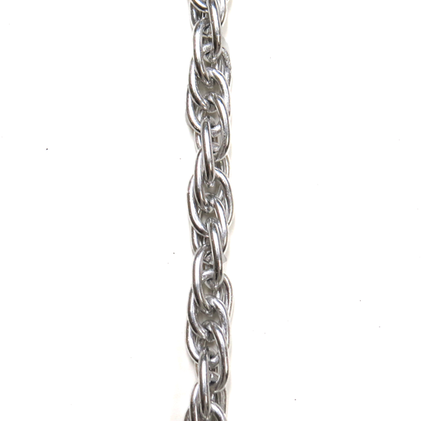 Rope Aluminum Chain; Silver: 10x16mm- 1 foot