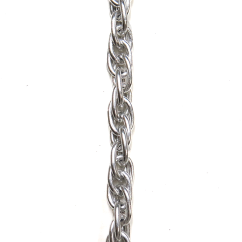 Rope Aluminum Chain; Silver: 10x16mm- 1 foot