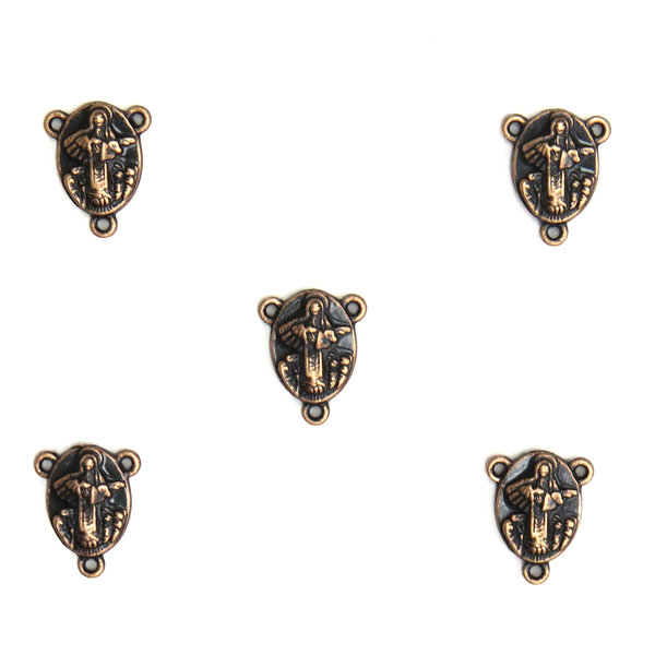 Virgin Mary Rosary Connector; Copper