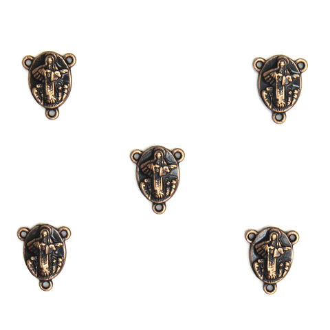 Virgin Mary Rosary Connector; Copper