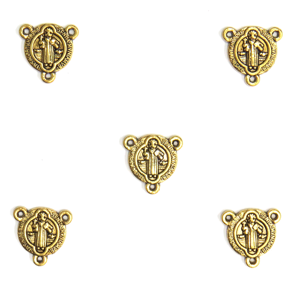 Saint Benedict Rosary Connector ; Gold
