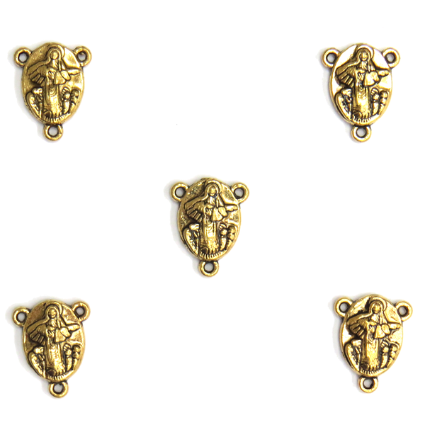 Virgin Mary Rosary Connector; Gold