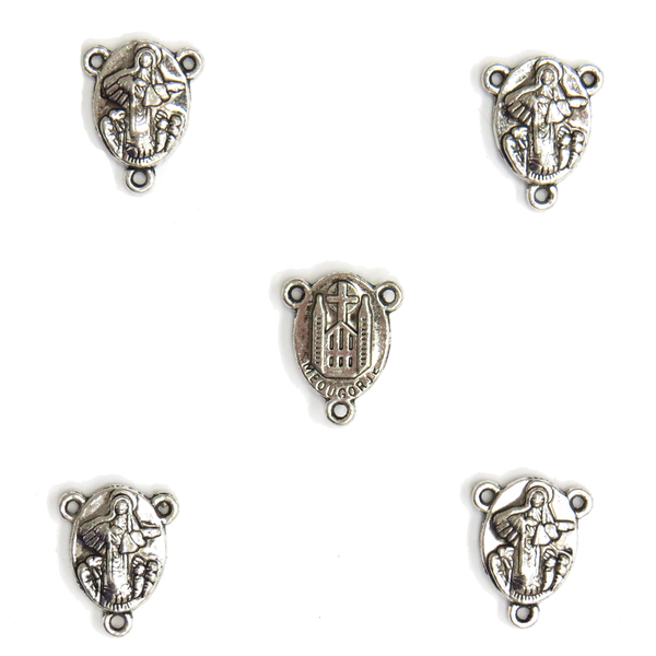Virgin Mary Rosary Connector; Silver