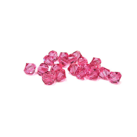 Swarovski Crystal, Bicone, Rose, 6mm; 20pcs