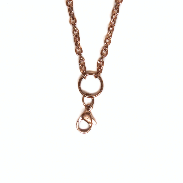 Stainless Steel Necklace with Ring, 18", Rose Gold; 1 Necklace