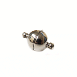 Round Magnetic Clasp, Platinum Color Brass-10mm; 3pcs