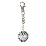 30mm Zinc Alloy Round Locket Key Chain; Silver