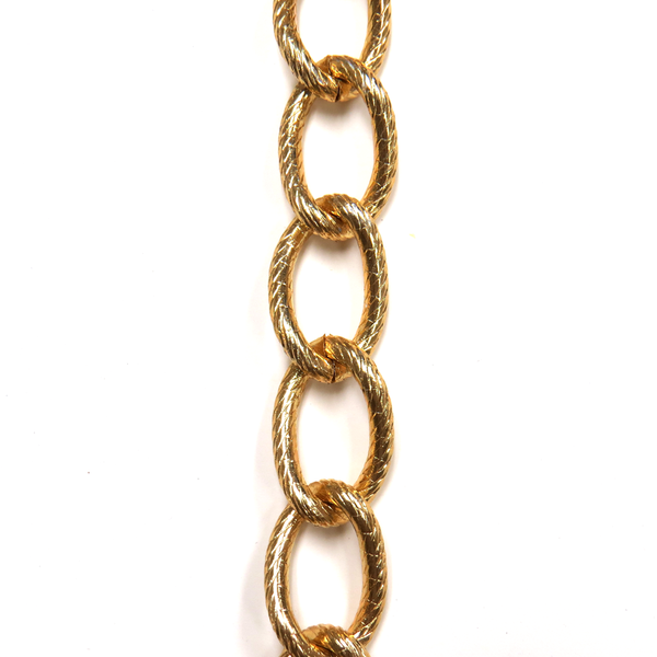 Rutilated Aluminum Chain; Gold: 17x26mm- 1 foot