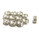 Spacer Beads with Rhinestones; 4mm, 12 pieces