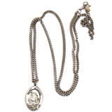 Saint Michael Religious Necklace, 20" Long, Sterling Silver; 1 piece