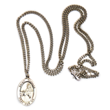 Saint Thomas Religious Necklace, 20" Long, Sterling Silver; 1 piece