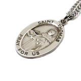 Saint Thomas Religious Necklace, 20" Long, Sterling Silver; 1 piece