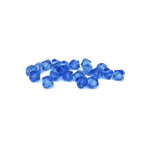Swarovski Crystal, Bicone, Sapphire, 6mm; 20pcs