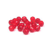 Siam, Round Faceted Fire Polished,12mm-20pcs