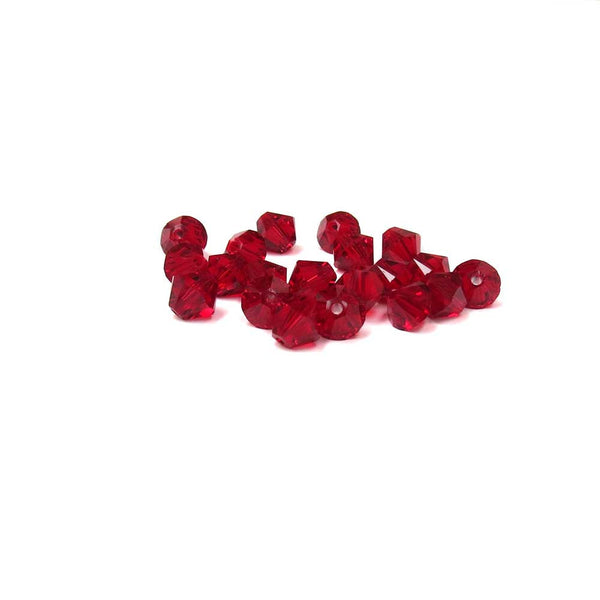 Swarovski Crystal, Bicone, Siam, 6mm; 20pcs