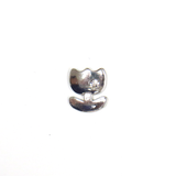 Silver Flower with Rhinestone - Floating Charm